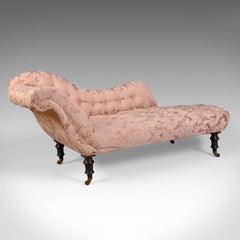 Antique Chaise Longue, English, Victorian, Day Bed, Mahogany, circa 1880