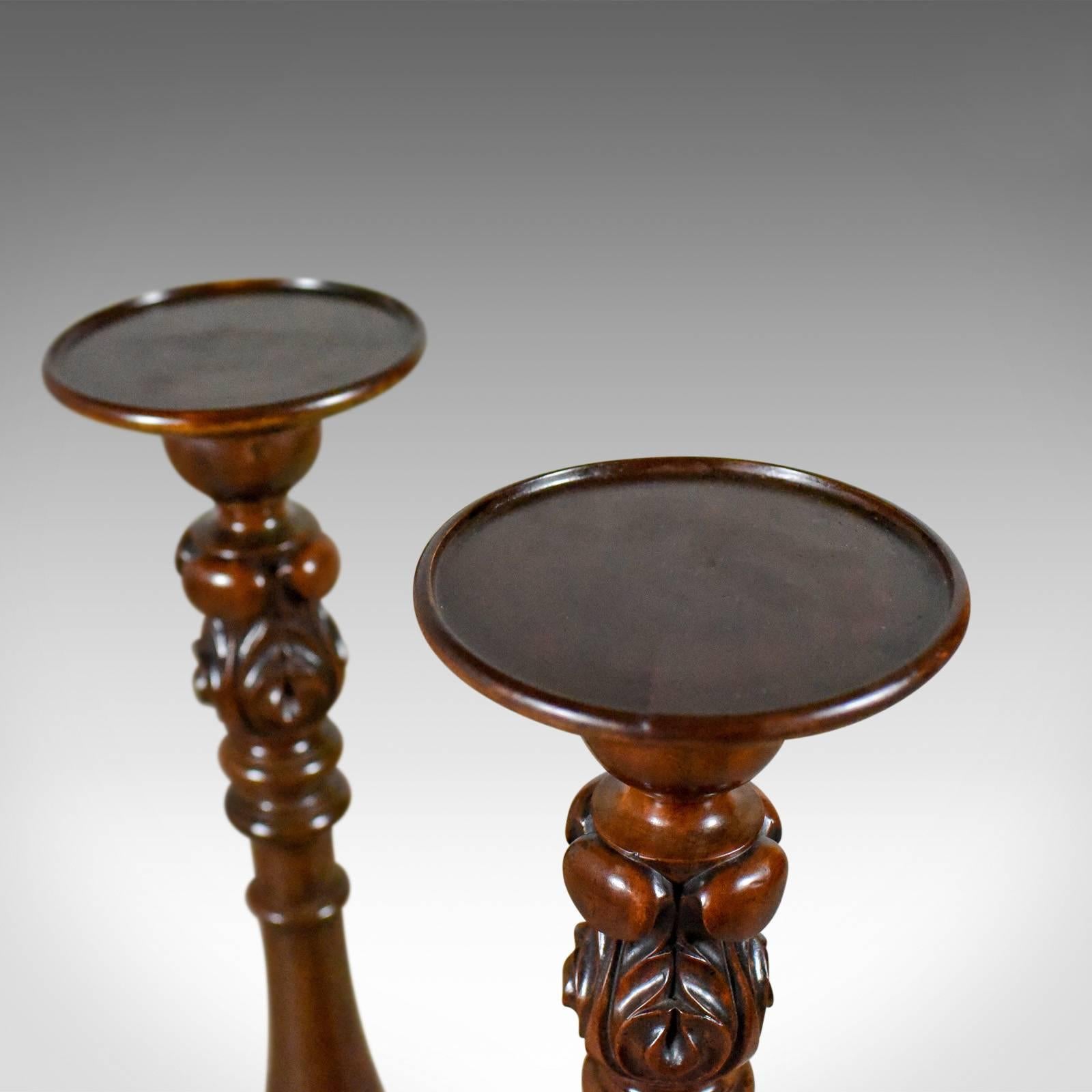 Pair of Torcheres, English, Victorian Plant Stands, Elm, Mahogany, circa 1900 In Good Condition In Hele, Devon, GB