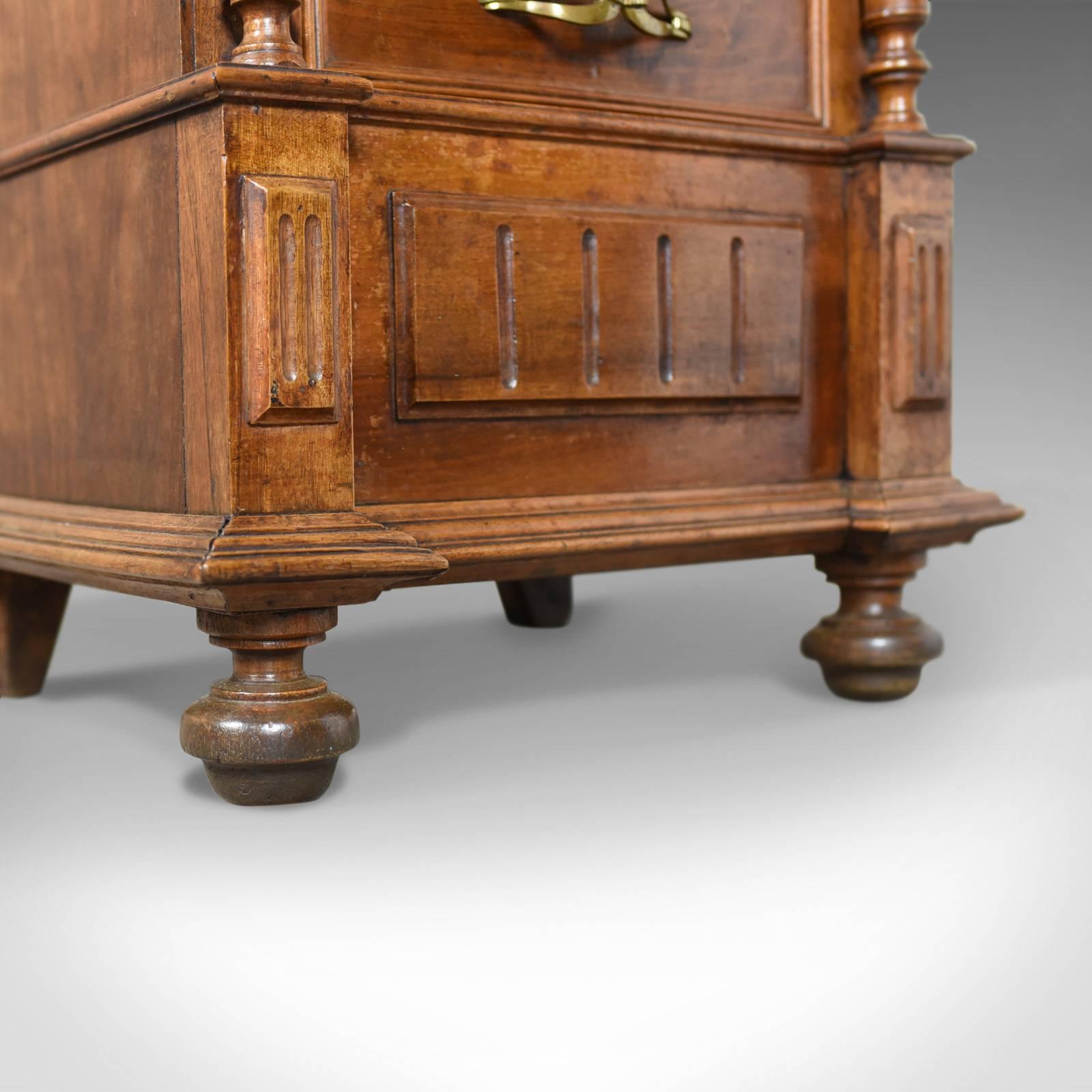 French Antique Side Cabinet, Narrow Pot Cupboard, Nightstand, Walnut, Circa 1900 3