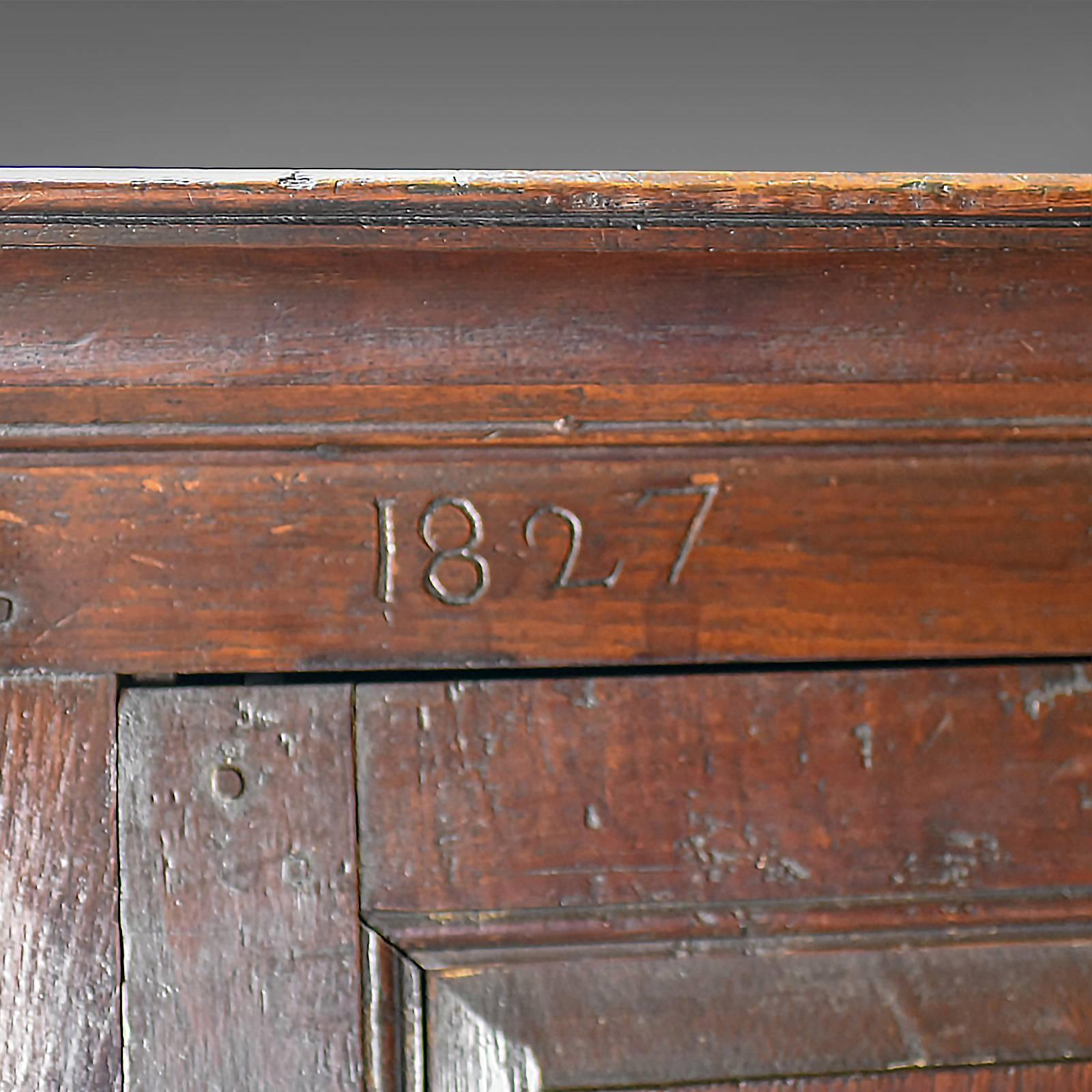 Late Georgian Antique Press Cupboard, English, Oak, Housekeeper's Cabinet 2