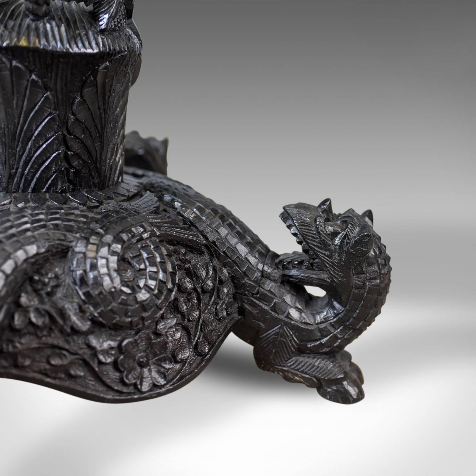 Antique Jardiniere Plant Stand, Carved Asian Torchere, circa 1880 1