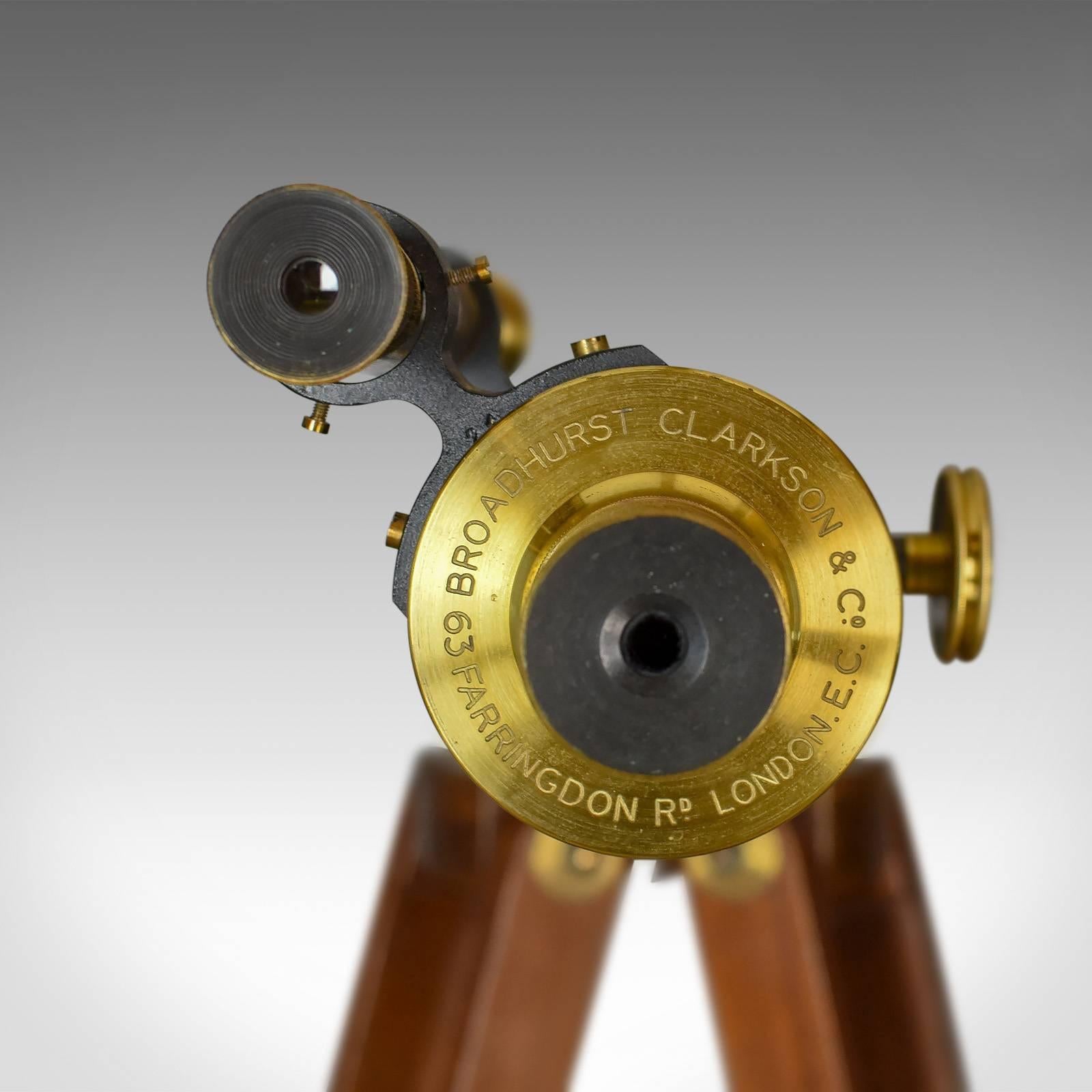 20th Century Antique Telescope on Tripod, Original Case, Refractor, circa 1920-40