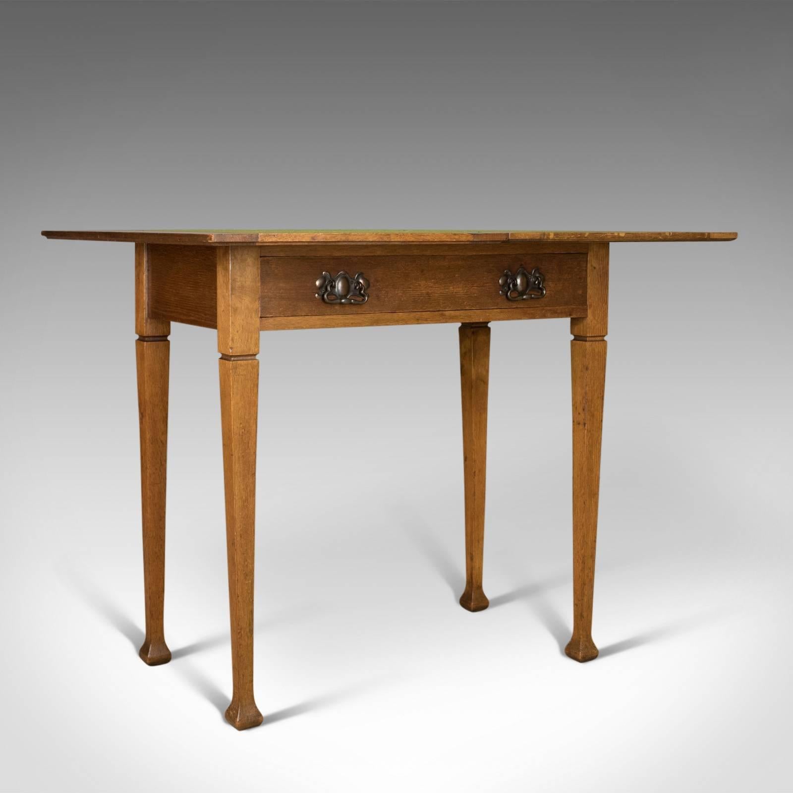 20th Century Antique Card Table, English, Arts & Crafts, Fold-Over Games Table, circa 1915