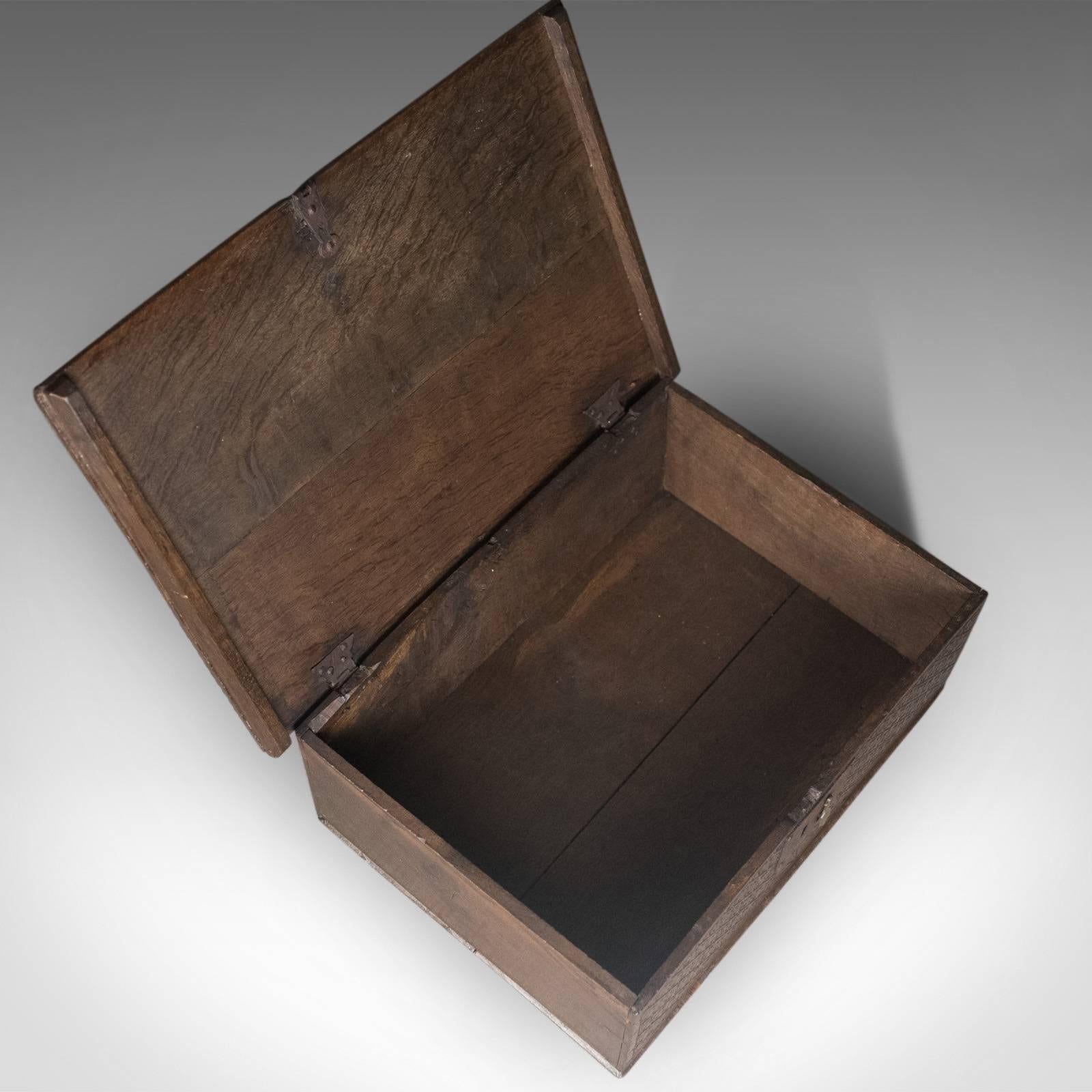 18th Century Antique Bible Box, English Oak Chest, circa 1700