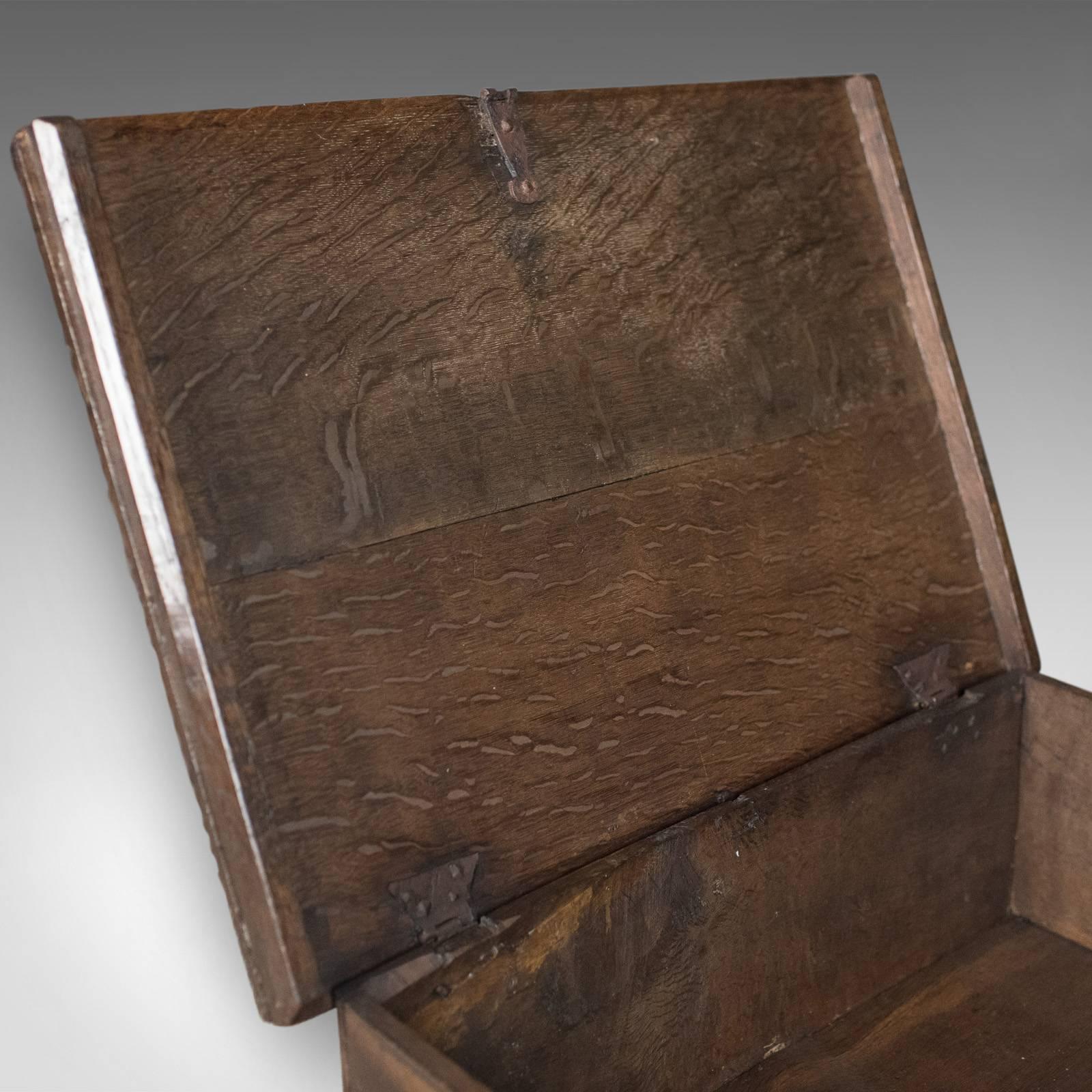 Antique Bible Box, English Oak Chest, circa 1700 1