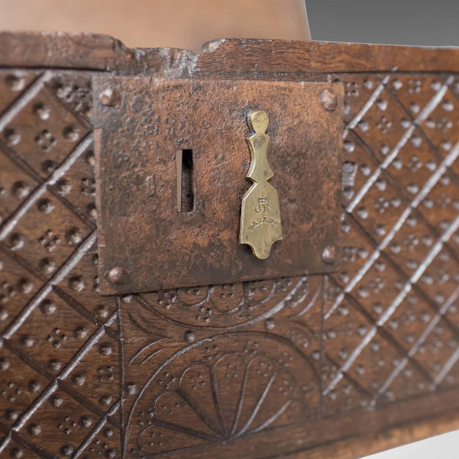 Antique Bible Box, English Oak Chest, circa 1700 3