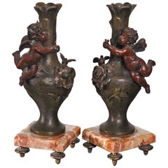 Antique Pair of Candlesticks Vases, Victorian, circa 1870