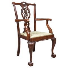 Antique Carver Chair, Victorian Chippendale Revival, circa 1890