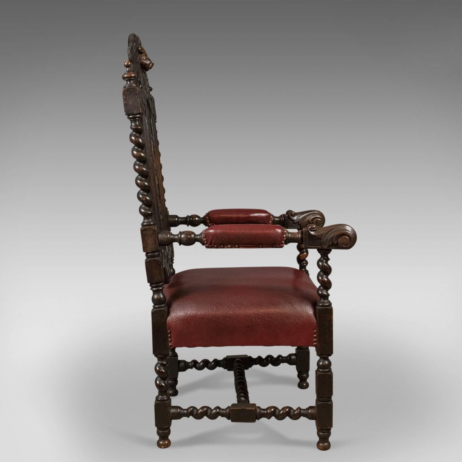 Gothic Revival Antique Lodge Chair, 1913