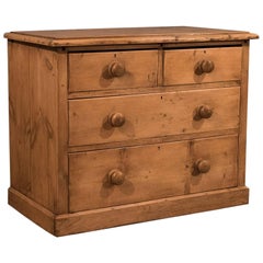 Antique Pine Chest of Drawers, English Victorian Country Storage, circa 1900