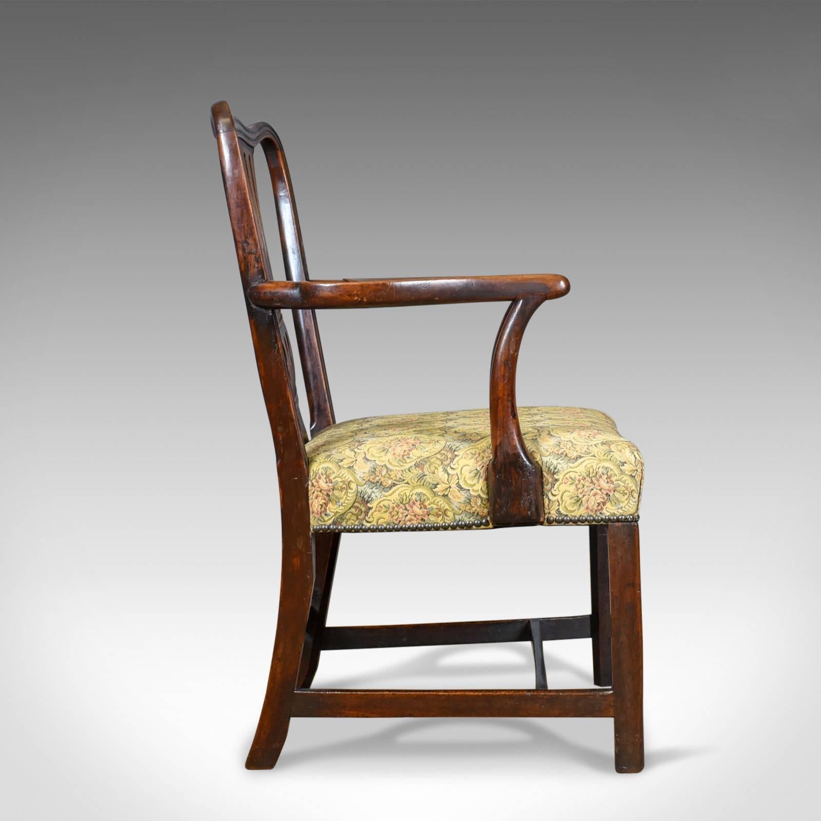 Antique Elbow Chair, English, Georgian, Mahogany, Open Armchair, circa 1780 In Good Condition In Hele, Devon, GB