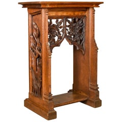 Lectern Carved English Oak Stand Ecclesiastical Gothic, Pugin, circa 1880