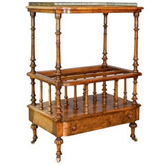 Antique Canterbury Table, English, Regency, Burr Walnut, circa 1830