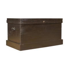 Antique, Campaign Chest, English, Ebonised, Mahogany, Trunk, circa 1880
