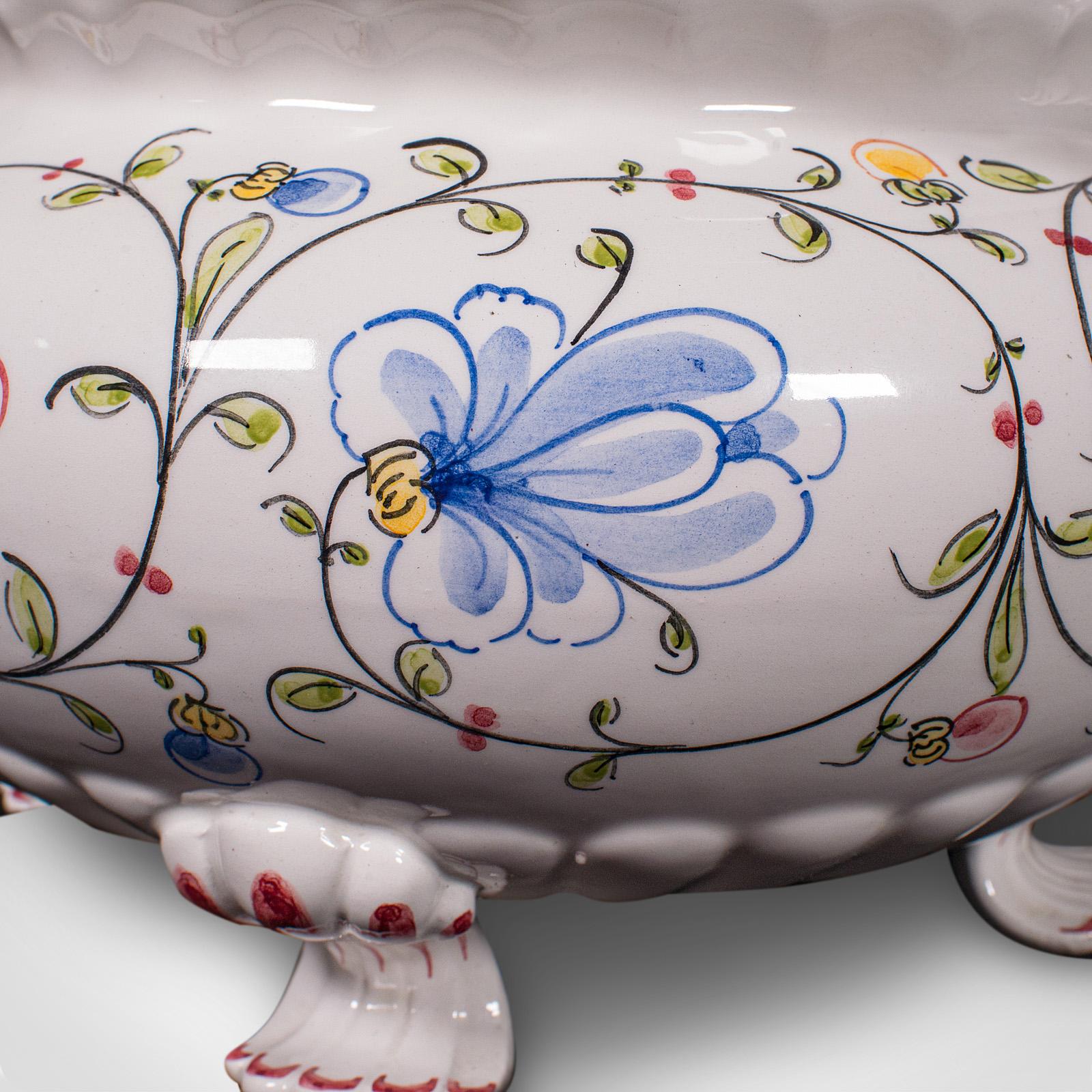 Vintage Soup Tureen Service, Portuguese, Ceramic Serving Set, Table Centrepiece For Sale 3