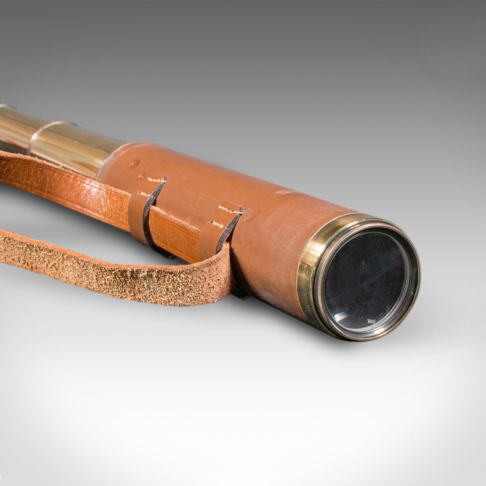 Vintage 3-Draw Telescope, English, Navigation, Astrological, Broadhurst Clarkson In Good Condition For Sale In Hele, Devon, GB