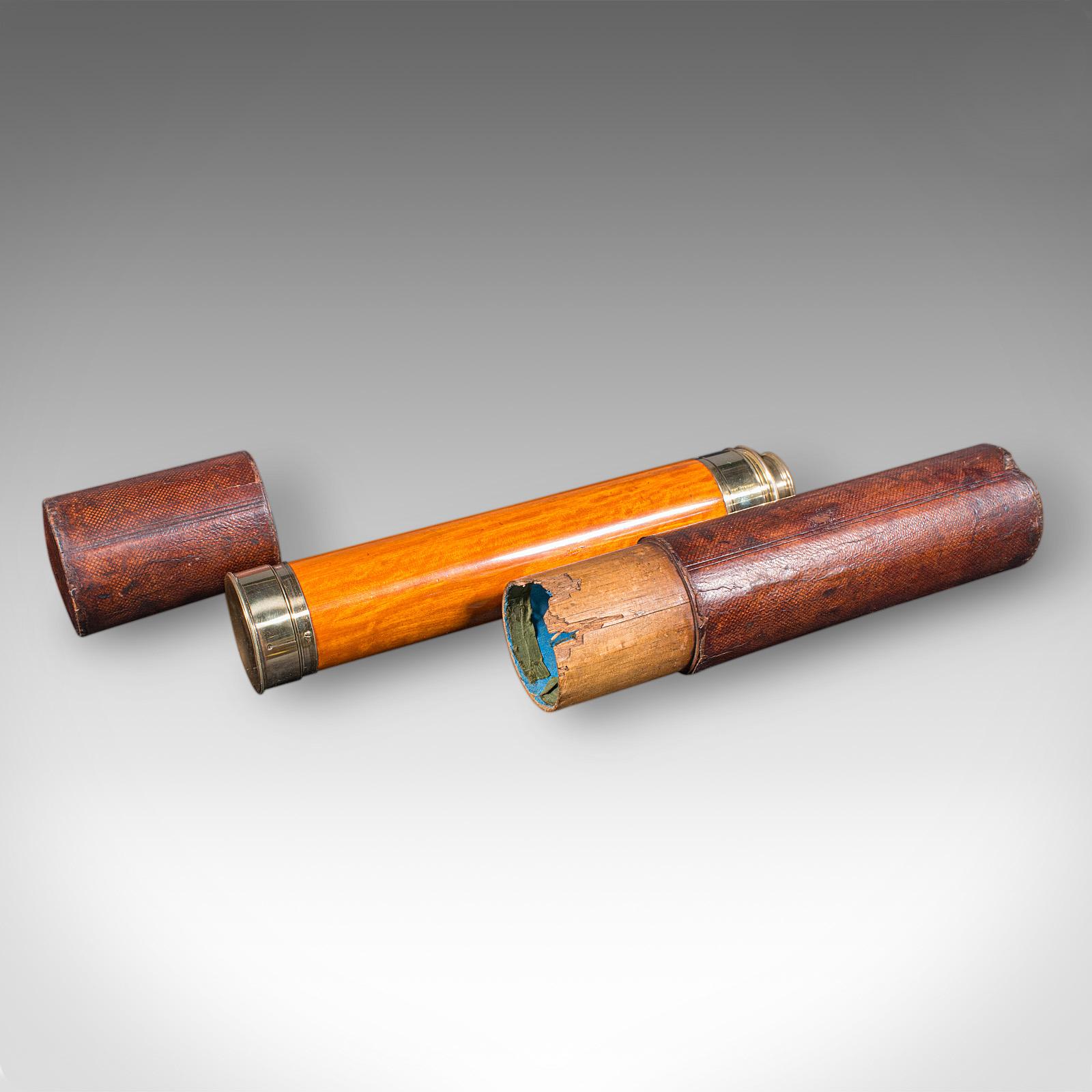 Antique Three-Draw Telescope, English, Walnut, Brass, Navigation, Georgian, 1790 For Sale 6