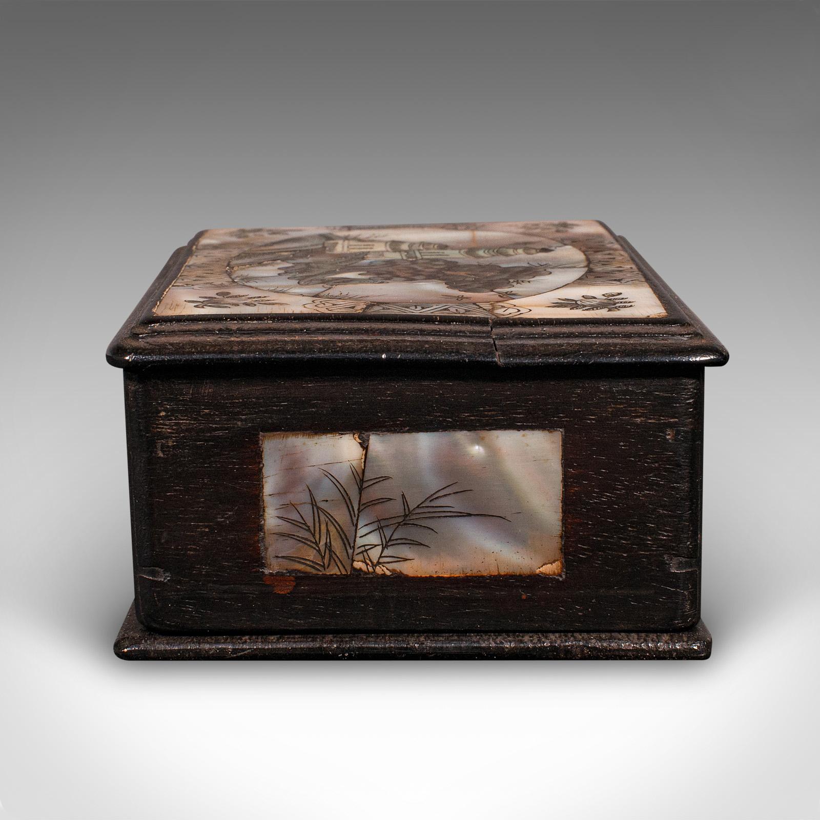 Stone Small Antique Keepsake Box, Oriental, Decorative Case, Qing Dynasty, Edwardian For Sale