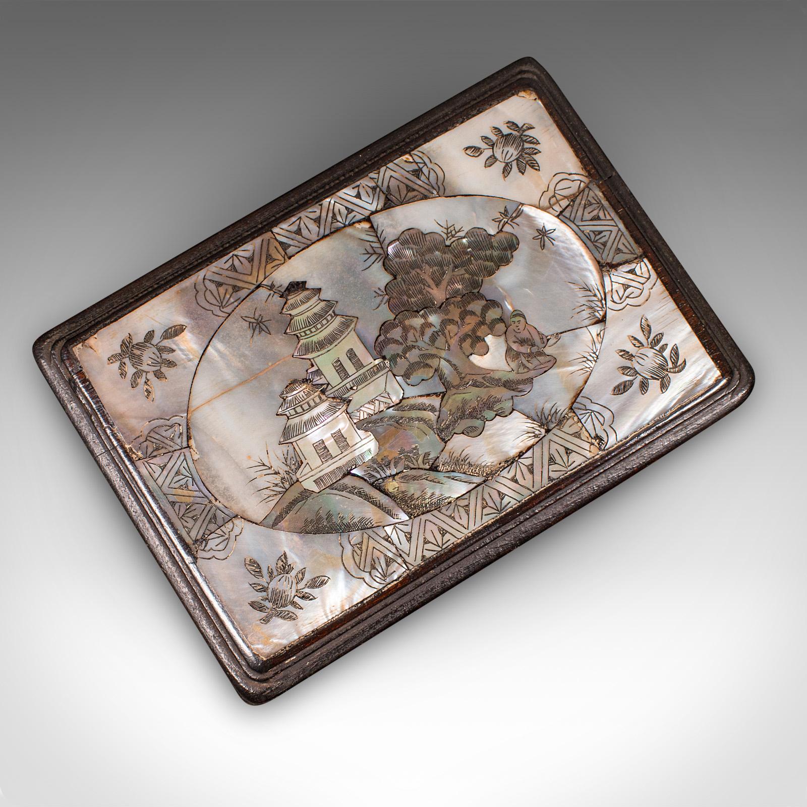 Small Antique Keepsake Box, Oriental, Decorative Case, Qing Dynasty, Edwardian For Sale 1
