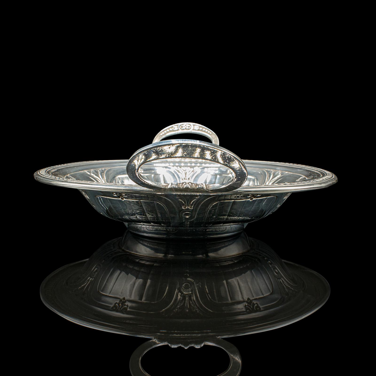 Placcato argento Antico piatto Bonbon, inglese, piatto d'argento, ciotola da portata, edoardiano, Circa 1910 in vendita