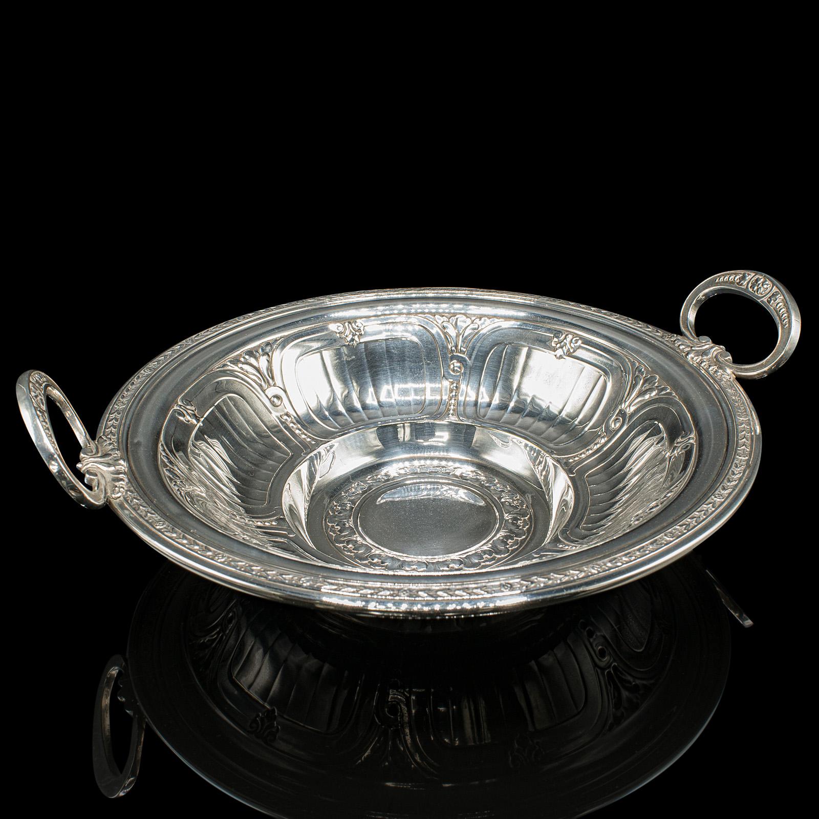 Britannico Antico piatto Bonbon, inglese, piatto d'argento, ciotola da portata, edoardiano, Circa 1910 in vendita