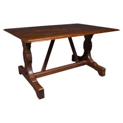 Antique 6 Seat Dining Table, English, Oak, Gothic Revival, Kitchen, Victorian