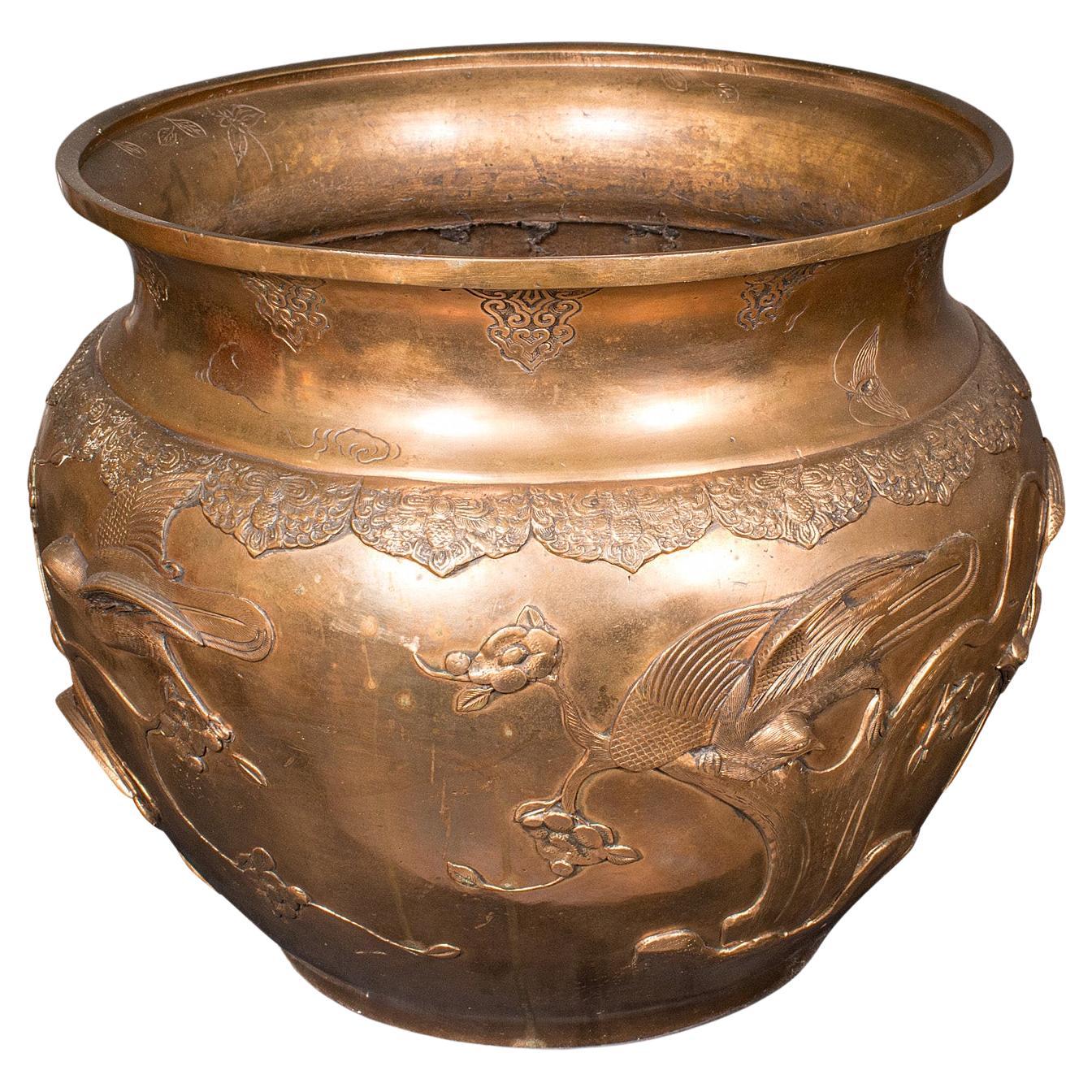 Große antike Jardinière, Japanisch, Bronze, Baum Pflanzgefäß Topf, Viktorianisch, Meiji im Angebot