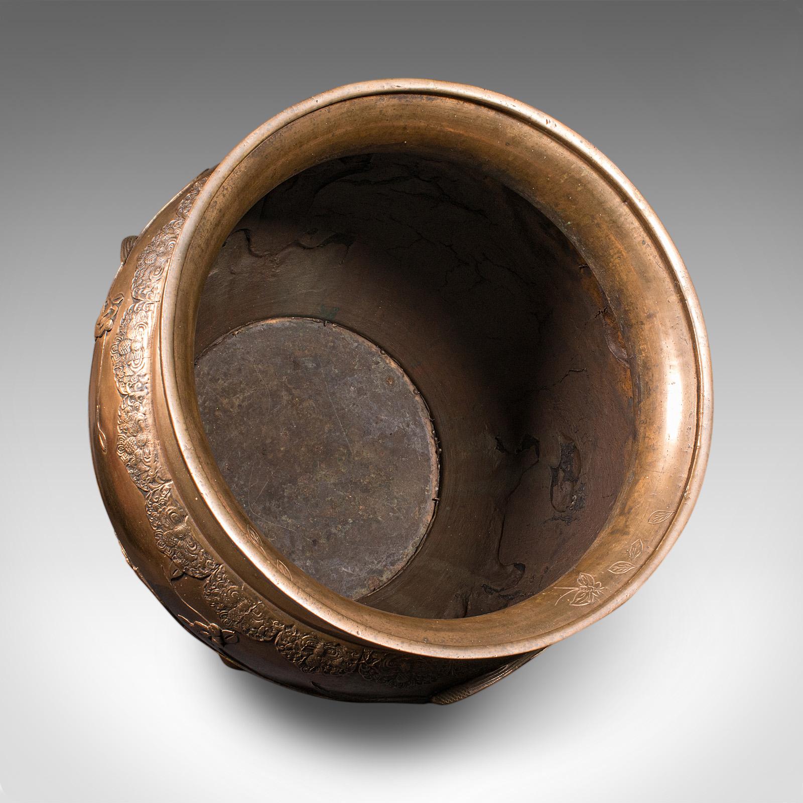 Große antike Jardinière, Japanisch, Bronze, Baum Pflanzgefäß Topf, Viktorianisch, Meiji im Angebot 1
