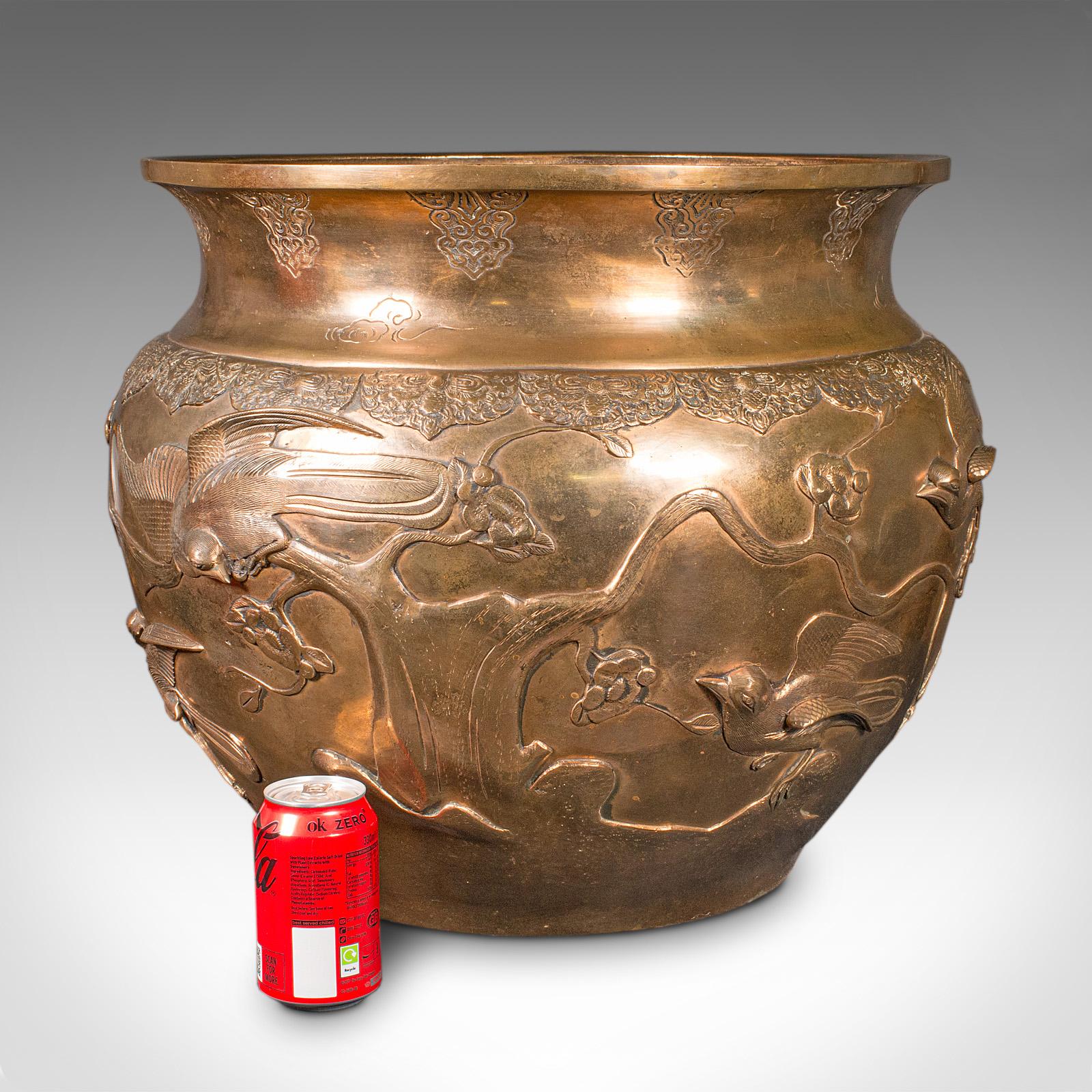 Große antike Jardinière, Japanisch, Bronze, Baum Pflanzgefäß Topf, Viktorianisch, Meiji im Angebot 7