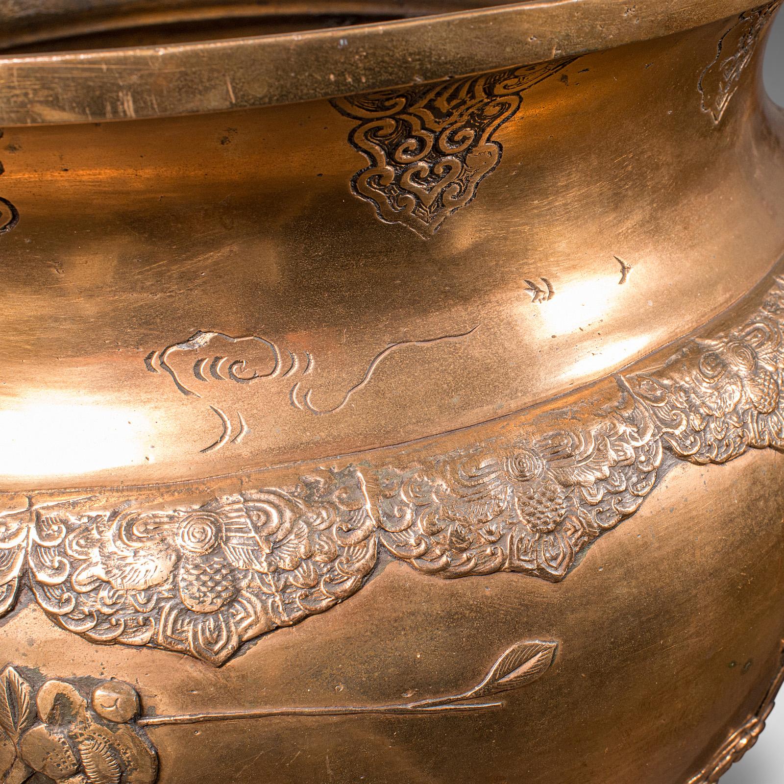 Große antike Jardinière, Japanisch, Bronze, Baum Pflanzgefäß Topf, Viktorianisch, Meiji im Angebot 3
