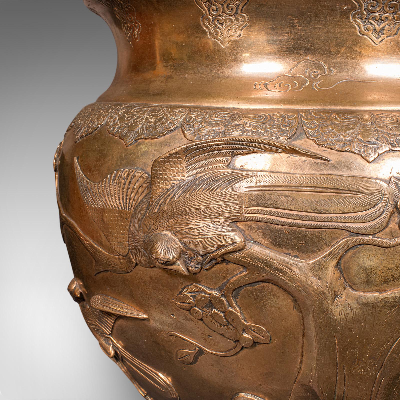 Große antike Jardinière, Japanisch, Bronze, Baum Pflanzgefäß Topf, Viktorianisch, Meiji im Angebot 4