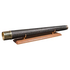 Large Vintage WWII Telescope, English, Brass, Military Broad Arrow, Ottway & Co