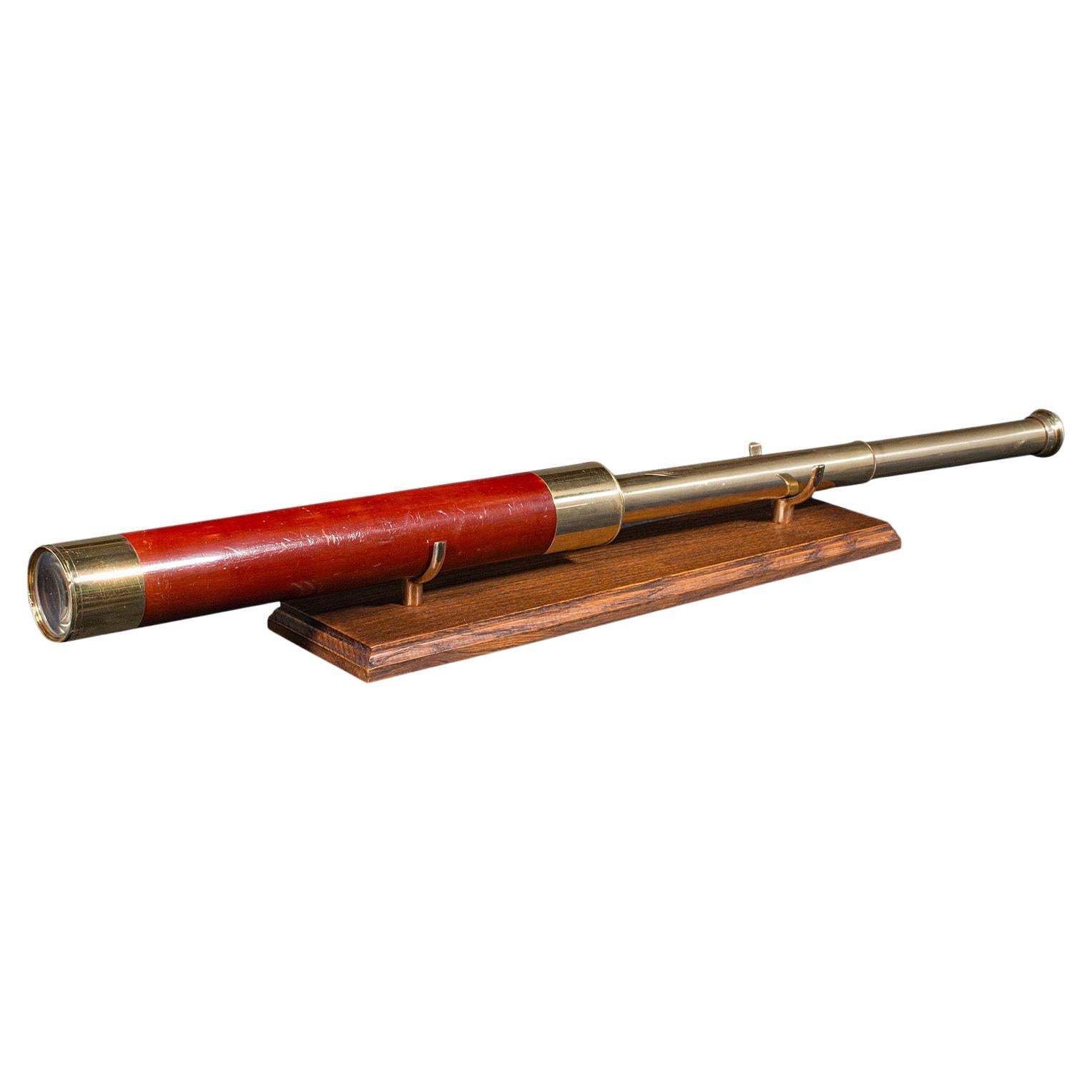 Antike 2 Draw Teleskop, Englisch, Messing, Navigationsinstrument, viktorianisch