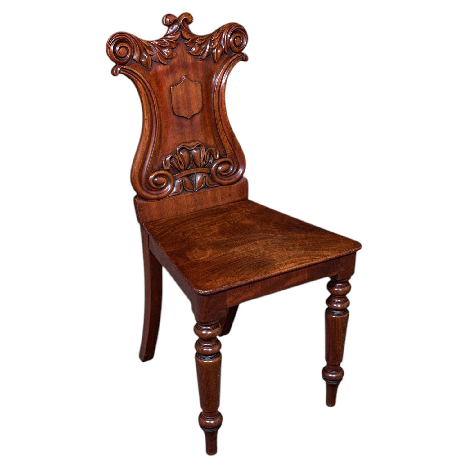 Antique Hall Chair, Scottish, Occasional, Reception, Side Seat, Victorian, 1860
