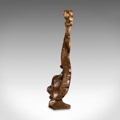 Antique Mythical Dolphin Doorstop, English, Bronze Door Keeper, Regency, C.1820