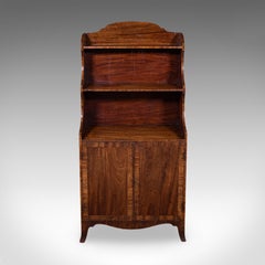 Antique Waterfall Bookcase, English, Petite Chiffonier, Cupboard, Georgian, 1800