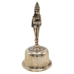 Antique Maid's Calling Bell, Indian, Bronze, Hanuman Deity, Ghanta, Victorian