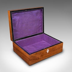 Antique Sorrentoware Keepsake Box, Italian Walnut Dressing Table Case, Victorian