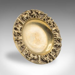 Pair of Vintage Casablanca Souk Ashtrays, Bronze Tobacco Dish, Art Deco, C.1940