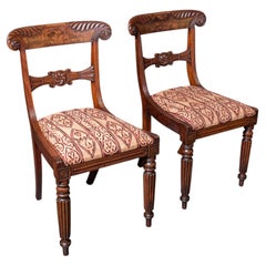 Pair of Antique Hall Chairs, English, Reception Seat, Morning Room, William IV