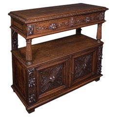 Grand buffet ancien, écossais, en chêne, buffet de service, buffet d'appoint, style gothique, victorien