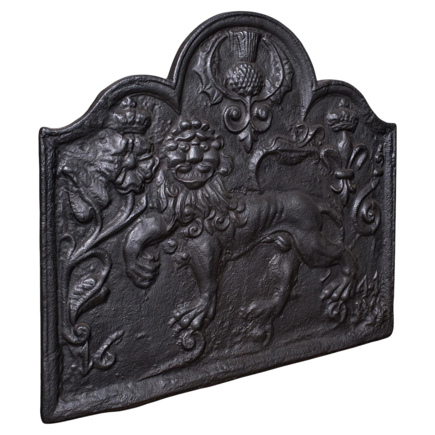 Antique Decorative Fire Back, English Fireplace Reflector, Victorian, Circa 1900 For Sale