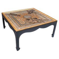 Vintage Chinoiserie Coffee Table, Italian, Ebonised, Gilt, Neoclassical, Accent