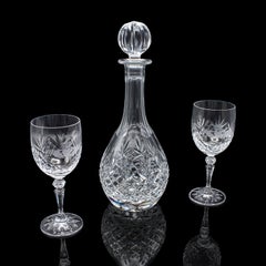 Vintage Port Decanter, Stem Glass Duo, Irish, Crystal, Sherry Bottle, Liqueur