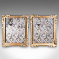 Large Pair of Antique Wall Mirrors, English, Giltwood, Dressing, Valet, Regency