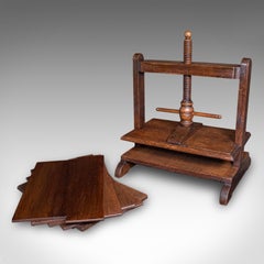 Large Antique Ladies Flower Press, English, Oak, Country House, Craft, Georgian