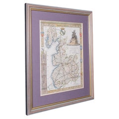 Antique County Map of Lancashire, English, Framed Cartography, Moule, Victorian