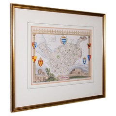 Antique Cheshire County Map, English, Atlas Reproduction, Moule, Victorian, 1900