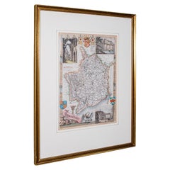 Antique County Map, Monmouthshire, English Framed Print, Thomas Moule, Victorian