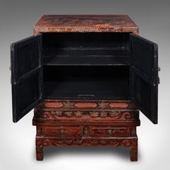 Antique Campaign Cabinet on Stand, Oriental, Chinoiserie, Cupboard, Victorian